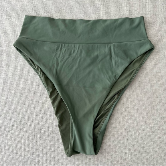 AERIE Olive Scoop Neck Top High Waist Bikini - Picture 9 of 11